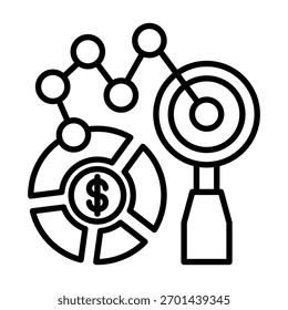 Predictive Chart Icon Element For Design And Vector