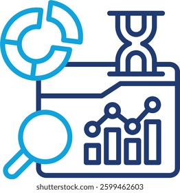 Predictive Chart Icon Line Color Vector Illustration