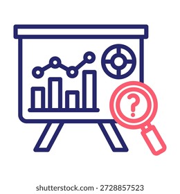 Predictive Chart Icon Line Color Style Vector Illustration