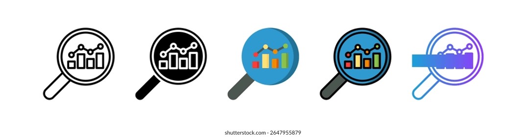 Predictive Chart Icon Multiple Vector Illustration