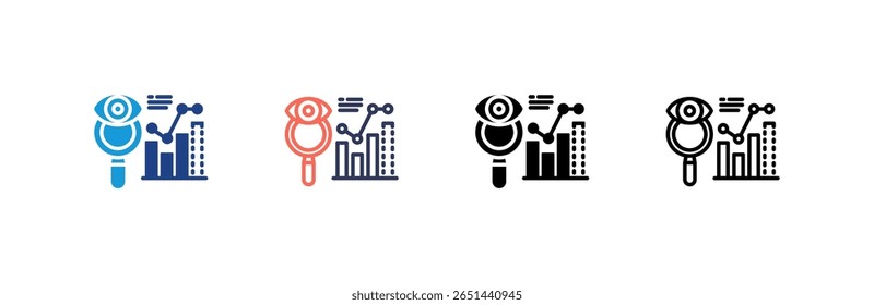 Predictive Chart icon set multiple style collection