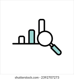  Predictive Chart icon with white background vector