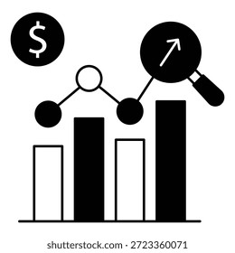 Predictive Financial Analytics and Market Forecast Icon