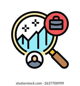 predictive hiring algorithms head hunting color icon vector. predictive hiring algorithms head hunting sign. isolated symbol illustration