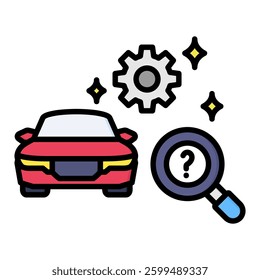 Predictive Icon in Flat Color Style With Outline. Simple Flat Icon Vector. Simple Vector Design