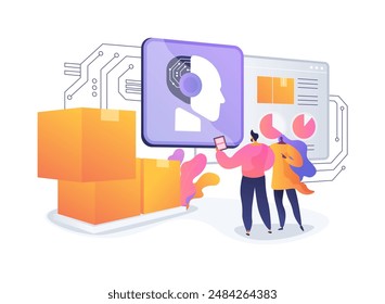 Predictive Inventory Analytics with AI abstract concept vector illustration. Supply Chain Management. Predict inventory needs and optimize stock levels for cost reduction. abstract metaphor.