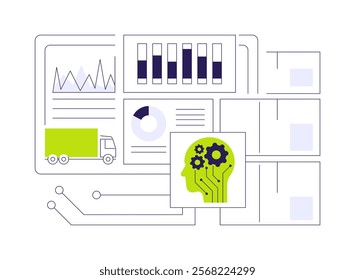 Predictive Inventory Analytics with AI abstract concept vector illustration. Supply Chain Management. Predict inventory needs and optimize stock levels for cost reduction. abstract metaphor.