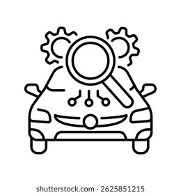 ícone de linha preta de manutenção previsível para projetos digitais e de impressão.  Ícones mínimos de limpeza para aplicativos e sites. Ícones simples modernos para UI UX e branding