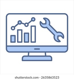 Predictive Maintenance Blue Icon Vector Illustration