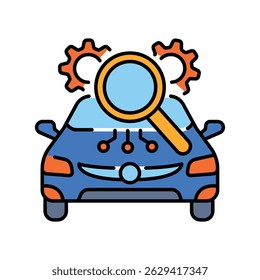ícone plano de cor de manutenção preditiva para projetos digitais e de impressão.  Ícones mínimos de limpeza para aplicativos e sites. Ícones simples modernos para UI UX e branding