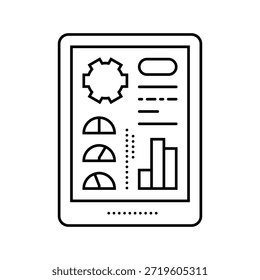 predictive maintenance dashboard line icon vector. predictive maintenance dashboard sign. isolated contour symbol black illustration