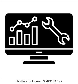 Predictive Maintenance Glyph Icon Vector Illustration