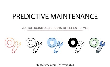 Predictive Maintenance icon design with white background stock illustration