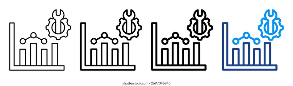 Ícone de Manutenção Preditiva Conjunto de Coleta de Outline Diferente