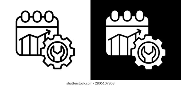 Predictive Maintenance Icon Set In Black And White Filled Style Collection