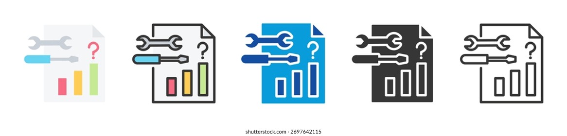 predictive maintenance icon set multi style various collection