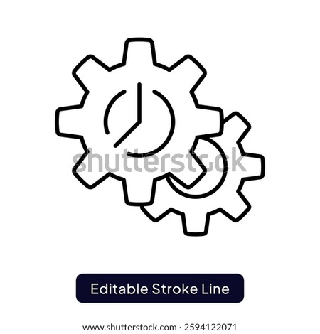 Predictive Maintenance Icon for Smart Equipment Monitoring. Outline icon