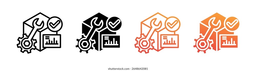 Predictive Maintenance Multi Style Icon Set Vector