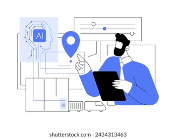 Predictive Maintenance Solutions with AI abstract concept vector illustration. Supply Chain Management. Predict equipment maintenance, reduce downtime and cost. AI Technology. abstract metaphor.