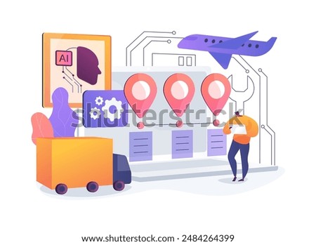 Predictive Maintenance Solutions with AI abstract concept vector illustration. Supply Chain Management. Predict equipment maintenance, reduce downtime and cost. AI Technology. abstract metaphor.