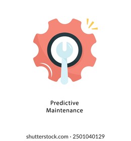 Predictive Maintenance Vector Flat Icon Design illustration Symbol on White background EPS 10 File
