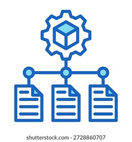 Icono de modelo predictivo Ilustración vectorial de estilo de color azul