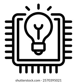 Predictive Model Tech and AI Innovation icon illustration