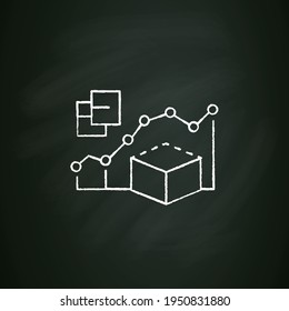 Predictive modeling chalk icon. Process that uses data and statistics to predict outcomes with data models. Customer data concept.Isolated vector illustration