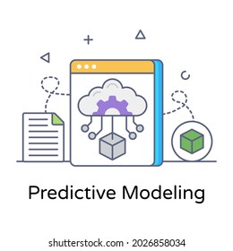 Predictive modeling icon, editable vector 