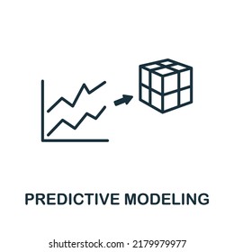 Predictive Modeling icon. Monochrome simple line Data Science icon for templates, web design and infographics