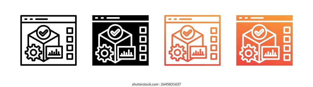 Predictive Modeling Multi Style Icon Set Vector