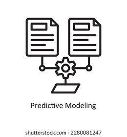 Predictive Modeling  Vector Outline Icon Design illustration. Data Symbol on White background EPS 10 File