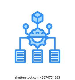 Ícone de Modelos Preditivos - Ilustração do Vetor de Cor Azul