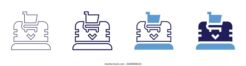 Predictive product demand icon in 4 different styles. Thin Line, Line, Bold Line, Duotone. Duotone style. Editable stroke.