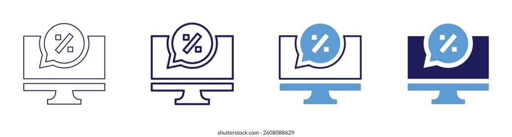 Predictive SEO optimization icon in 4 different styles. Thin Line, Line, Bold Line, Duotone. Duotone style. Editable stroke.