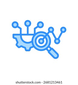 Ilustração do vetor de cor azul do ícone da tecnologia de previsão
