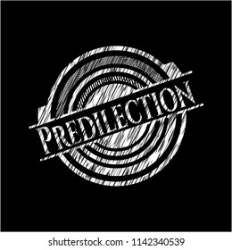 Predilection chalkboard emblem on black board