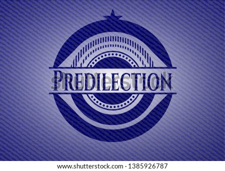 Predilection emblem with jean high quality background. Vector Illustration. Detailed.