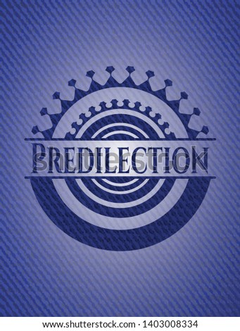 Predilection emblem with jean high quality background. Vector Illustration. Detailed.