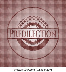 Predilection red seamless badge with geometric background.