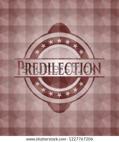 Predilection red seamless badge with geometric pattern.