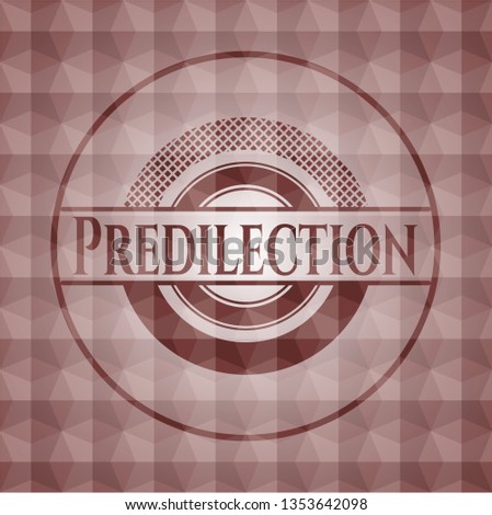 Predilection red seamless badge with geometric background.