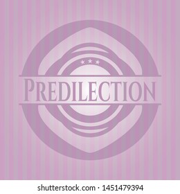 Predilection retro pink emblem. Vector Illustration. Detailed.