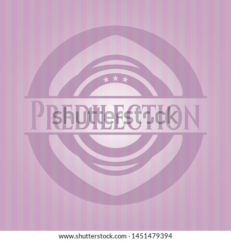 Predilection retro pink emblem. Vector Illustration. Detailed.