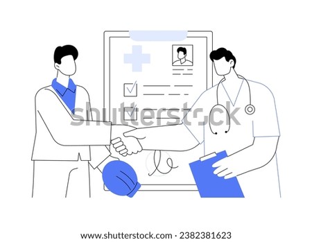 Pre-employment screening abstract concept vector illustration. Employer undergoes medical examination before hiring, occupational medicine sector, preventative medicine abstract metaphor.
