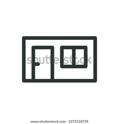 Prefab container house isolated icon, prefabricated container home vector icon with editable stroke