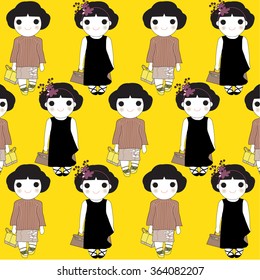 Pre-Fall Fashion Pattern Character illustration