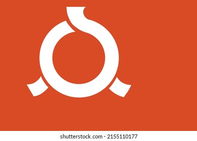 Fukushima Fahne Vektorgrafik. Symbol der Präfektur Japan.