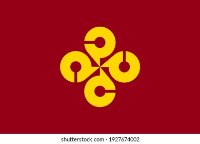 Prefecture Shimane flag vector illustration.  Japan prefecture symbol.