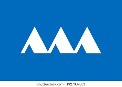 Prefecture Yamagata flag vector illustration.  Japan prefecture symbol.